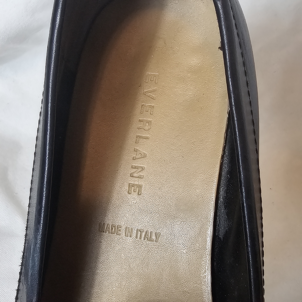 Everlane Black Leather Slip-On Loafers Women's Size 9.5 Fall Work Office Italian - Picture 15 of 16